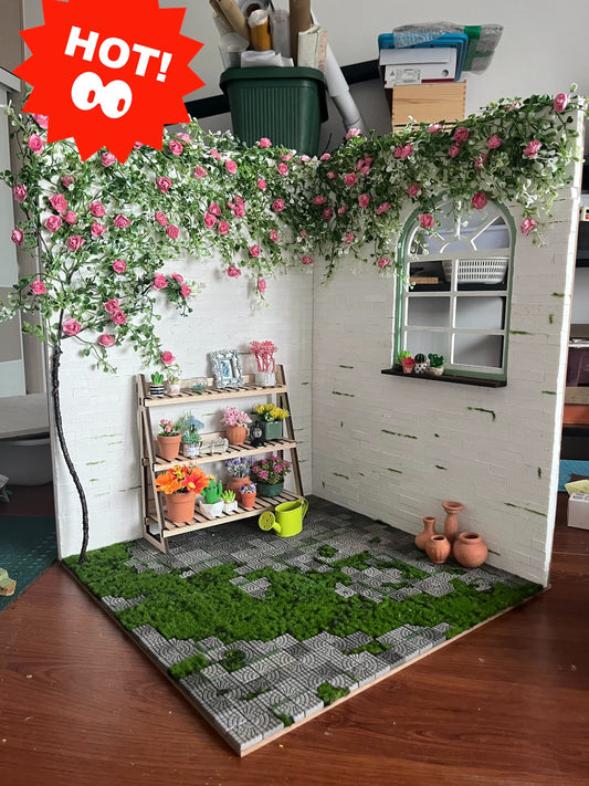 1:6 Scale Miniature Dollhouse Flower Wall Background For Blythe Doll Photography Forest Theme