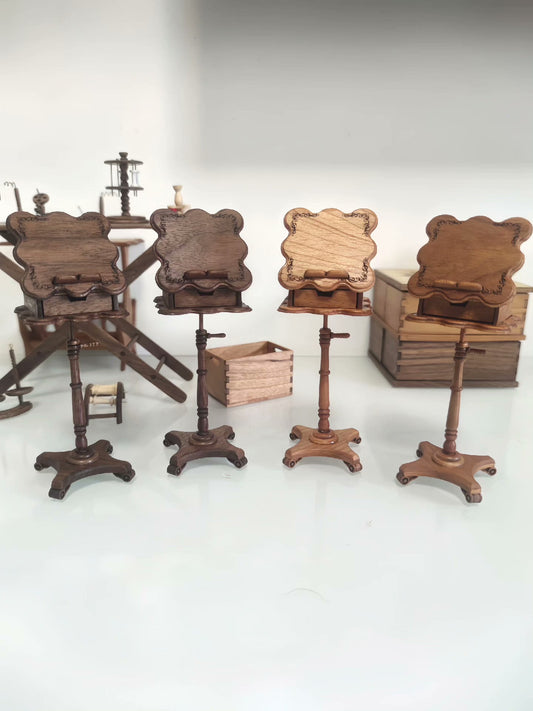Atril de música en miniatura a escala 1:12, muebles para casa de muñecas