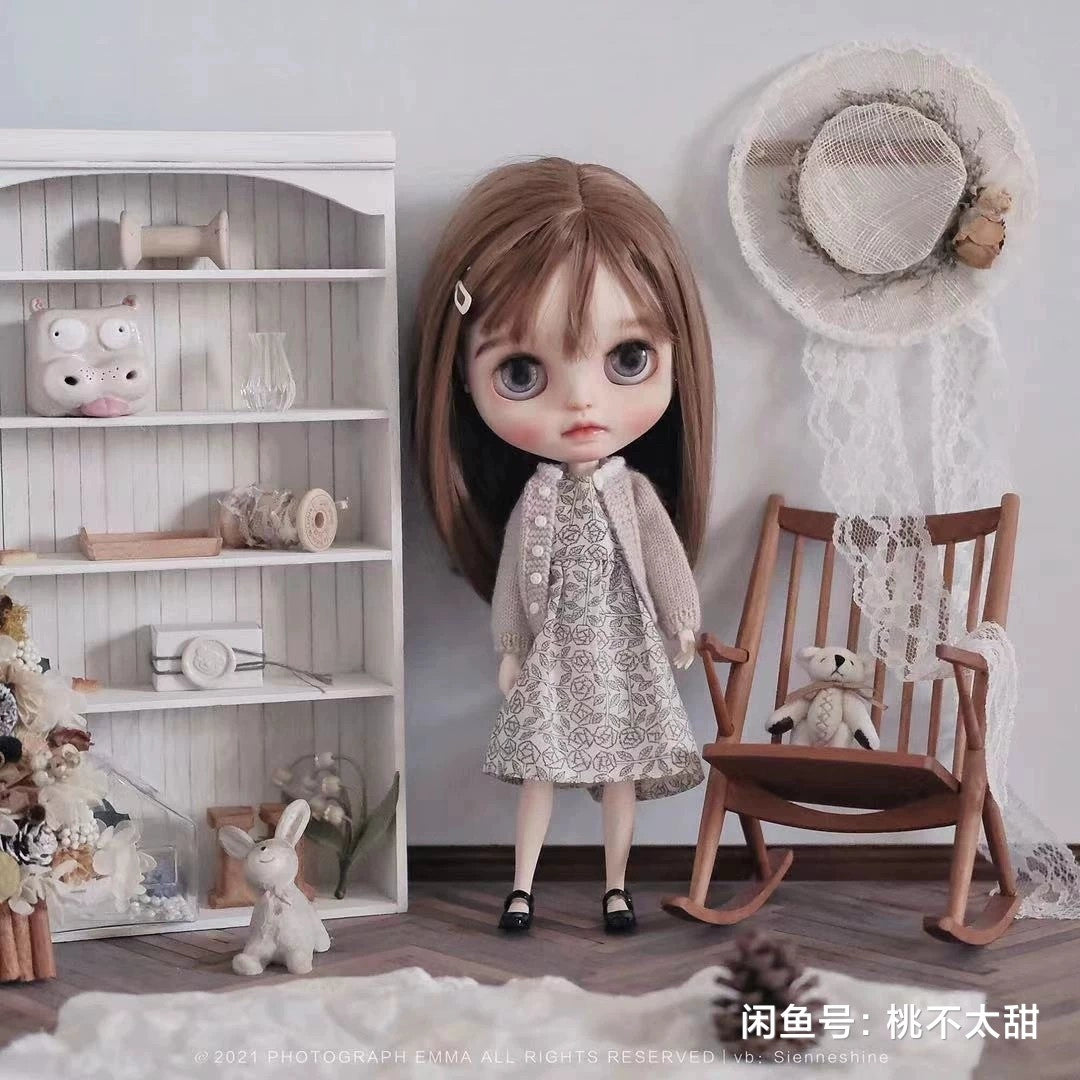 Mueble de madera en miniatura para casa de muñecas BJD, Blythe, Holala, a escala 1:6