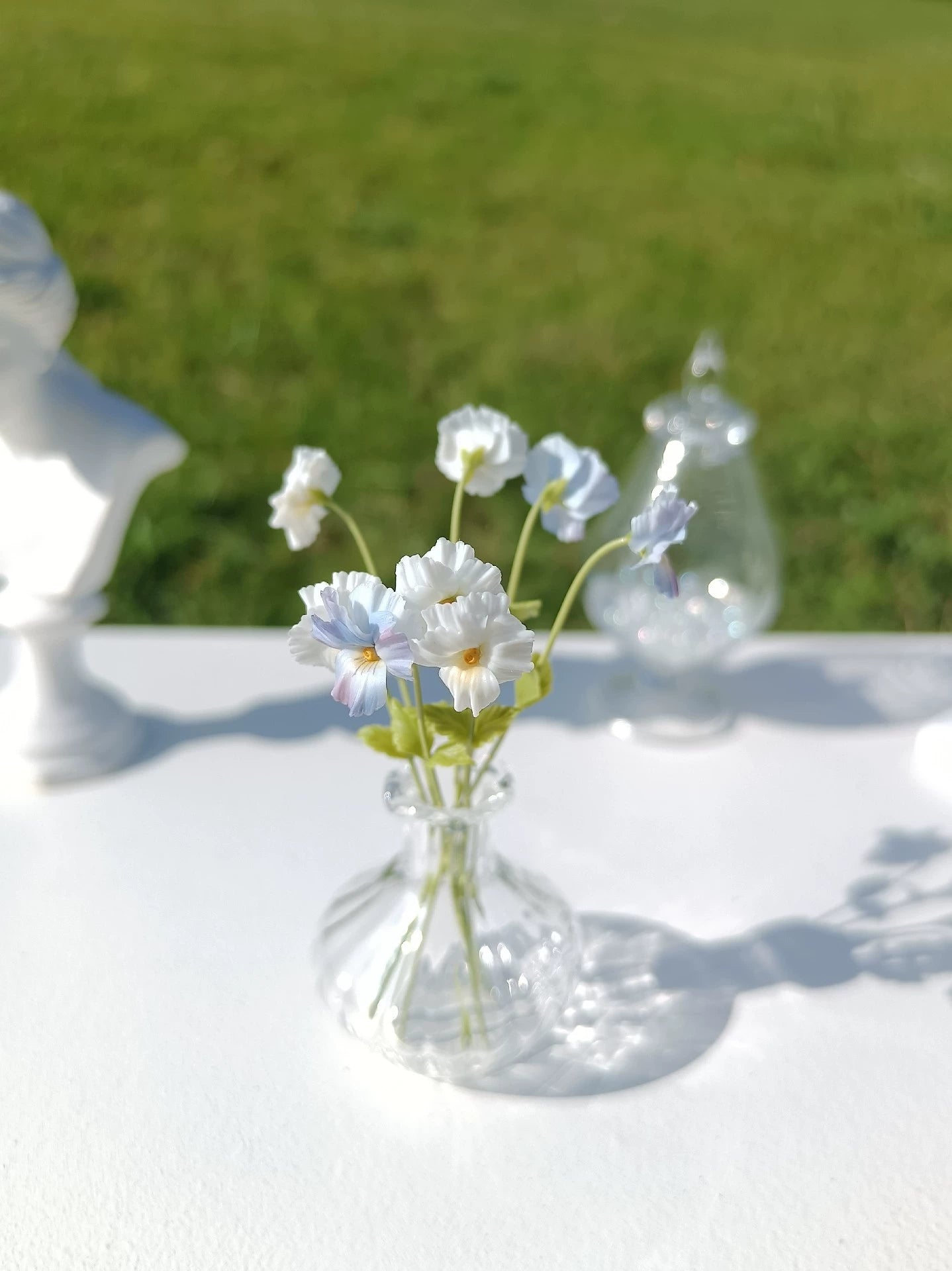 1:6 Scale Miniature Clay Violet Flower BJD Doll Blythe Accessory Decoration