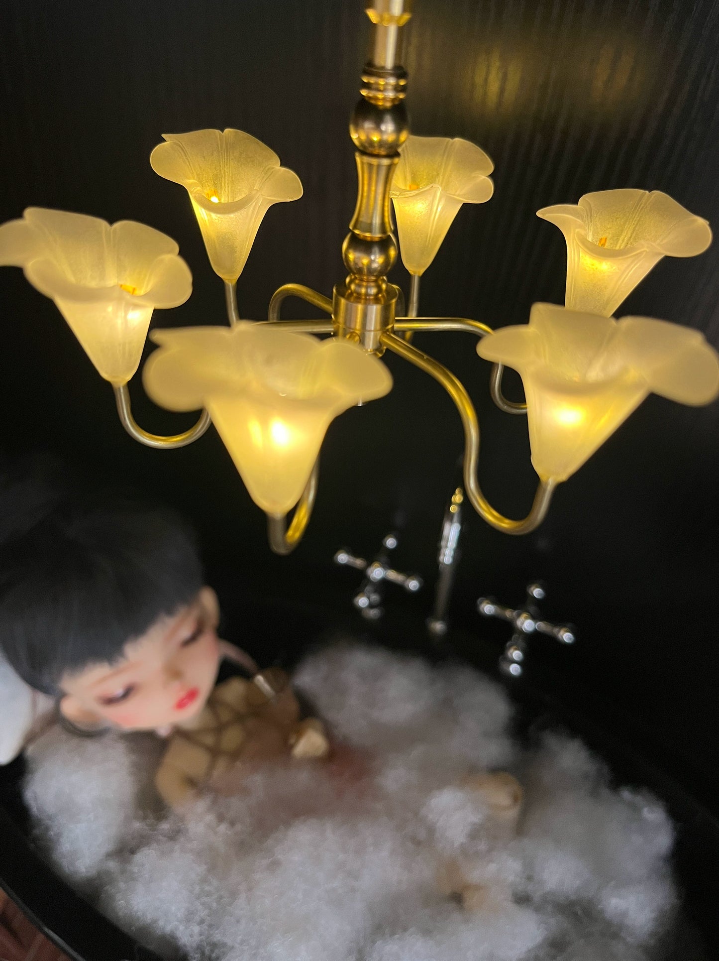 Lustre miniature à l'échelle 1:12 pour maison de poupée BJD, accessoires de meubles pour poupée Blythe
