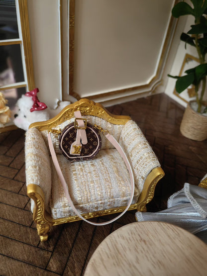 Sac rond miniature à l'échelle 1:6 et 1:12, accessoire pour maison de poupée, meubles faits main
