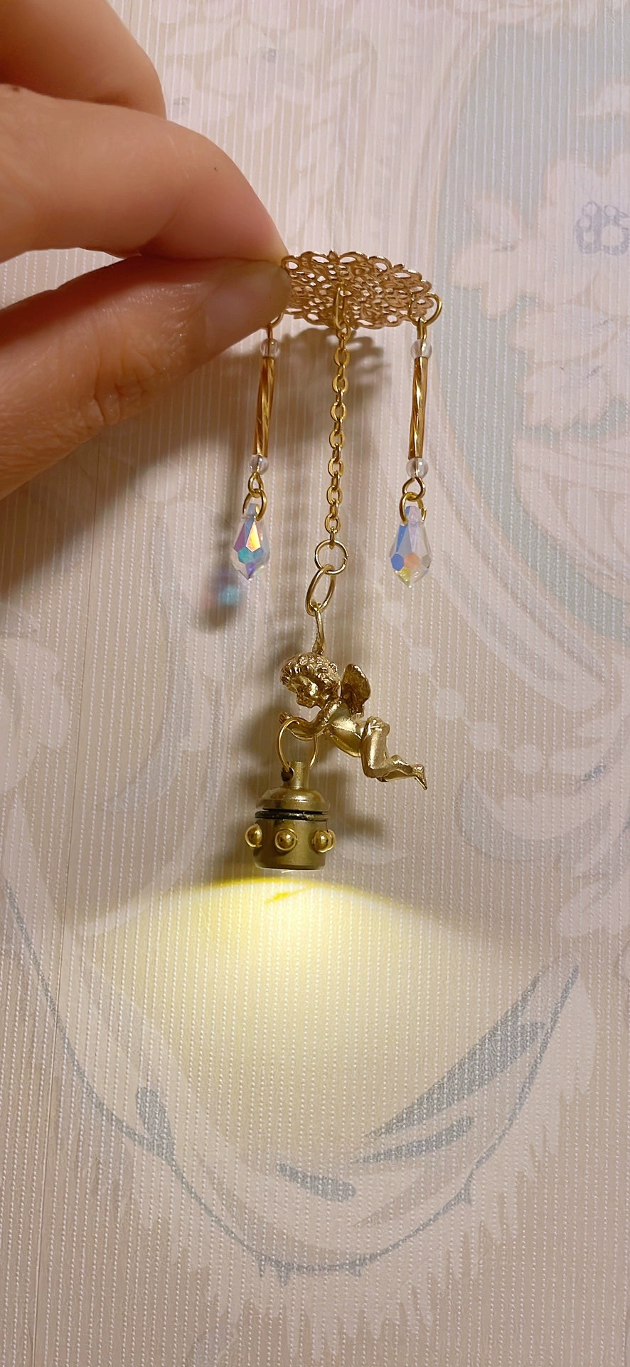 Lámpara de pared de ángel vintage en miniatura a escala 1:6 con luz de techo, iluminación para casa de muñecas en miniatura