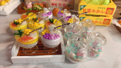 1:6 Scale Miniature Mango Pomelo Sago Dessert Dollhouse Accessory 1:12 Scale Play Food