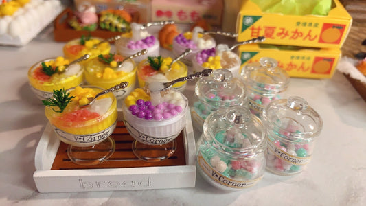 1:6 Scale Miniature Mango Pomelo Sago Dessert Dollhouse Accessory 1:12 Scale Play Food