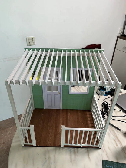 1:6 Scale Miniature Dollhouse Entrance Hall Display Scene With Wooden Cabinet For Photography