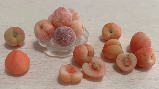 1:12 Scale Miniature Fuzzy Peach Set Of 3 Handmade Dollhouse Decor No Returns