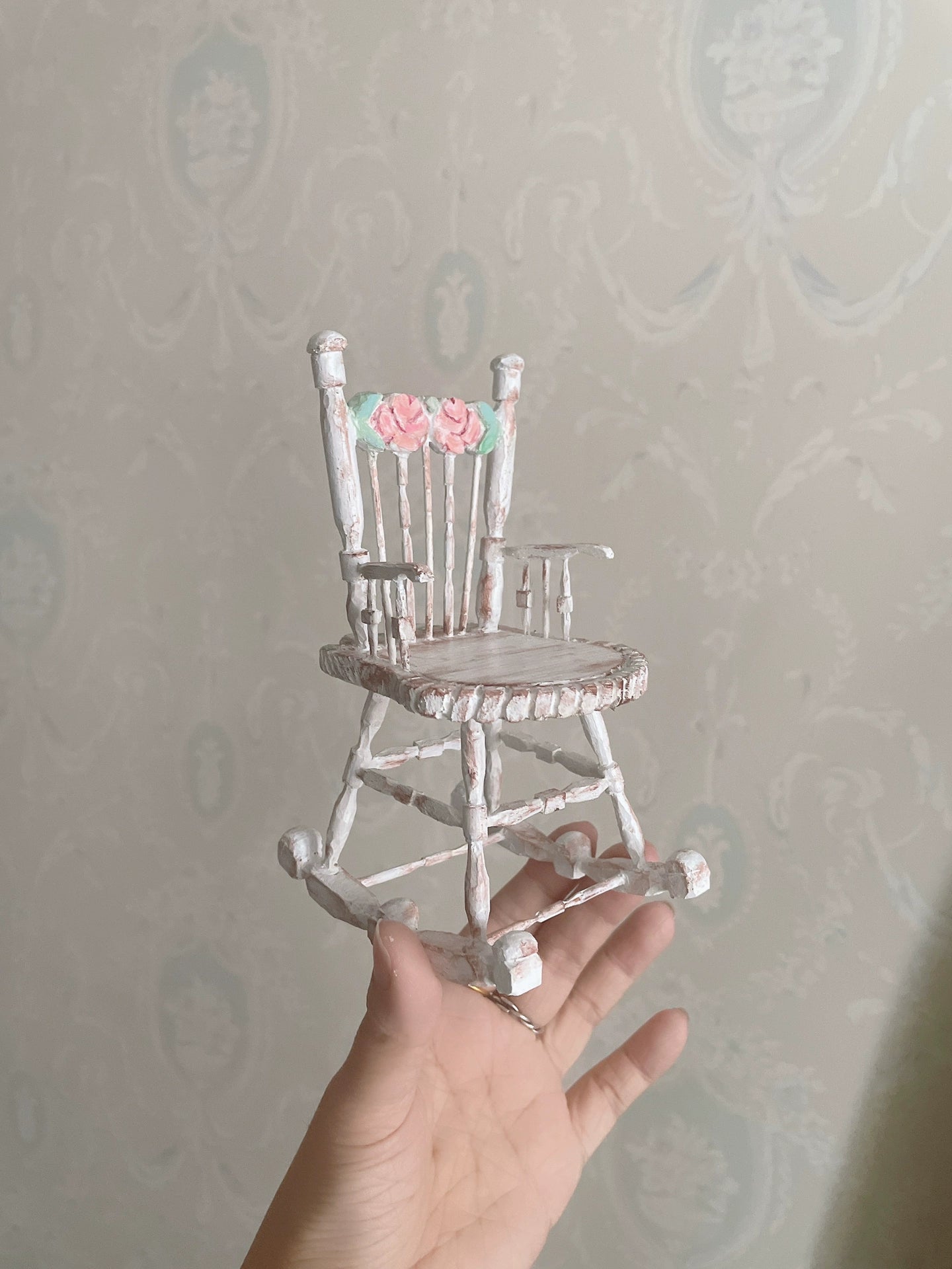 1:6 Scale Vintage Rocking Chair Miniature Dollhouse Furniture For Blythe Doll Accessories