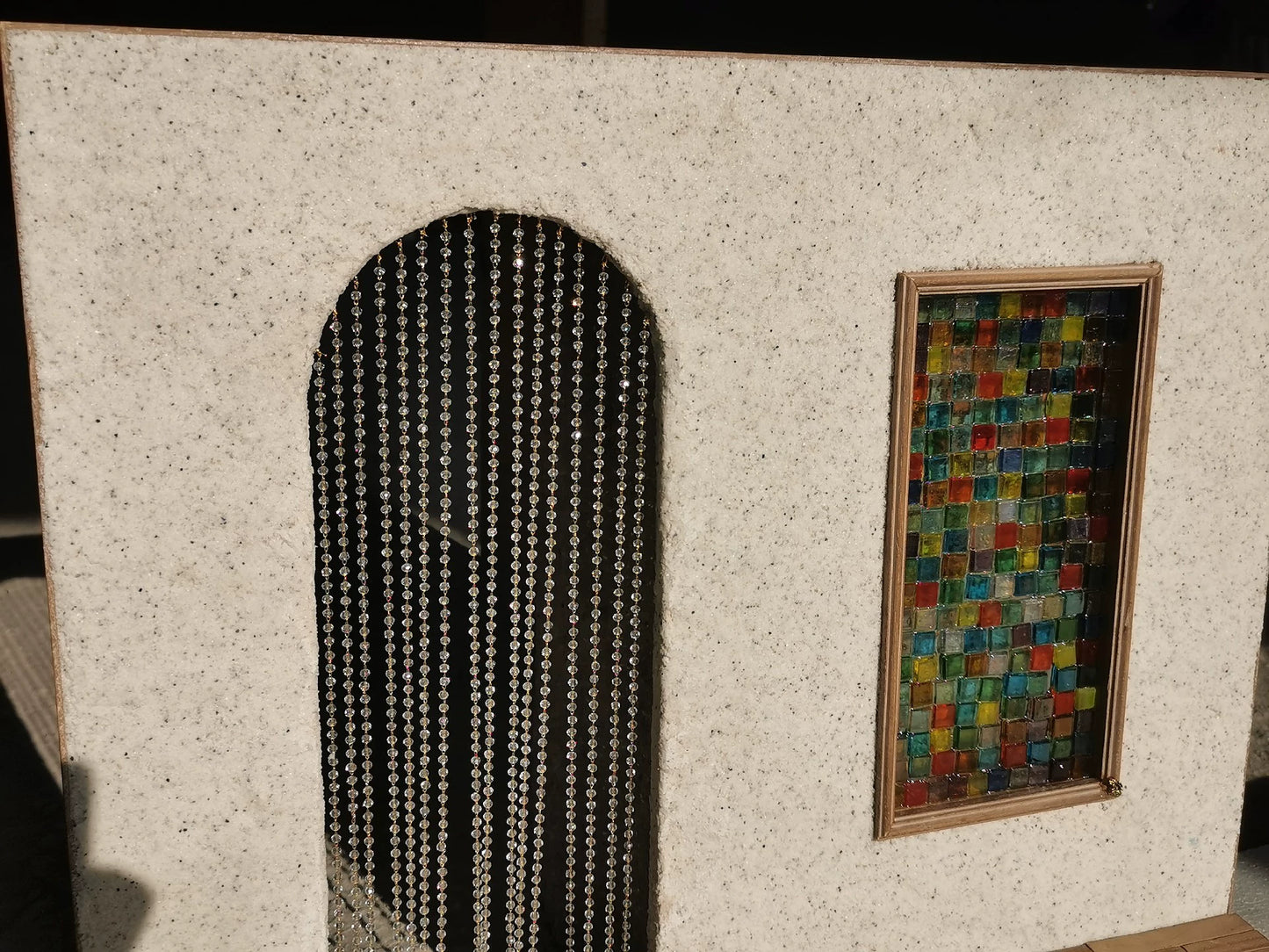 Panel de fondo de vidriera para casa de muñecas en miniatura, escala 1:6, accesorio para muñecas Blythe BJD, escala 1:12
