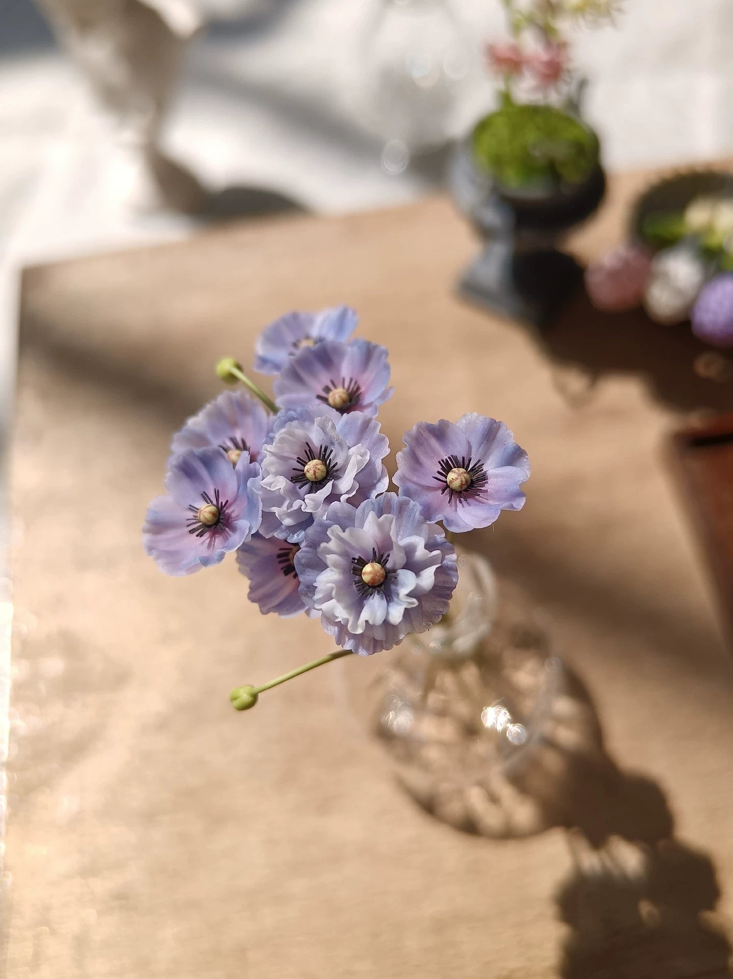 1:6 Scale Miniature Clay Flowers For BJD Blythe Dollhouse Decor