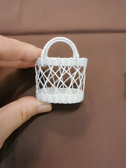 1:6 Scale Miniature Woven Basket Dollhouse Accessory For Blythe Doll Photography Prop