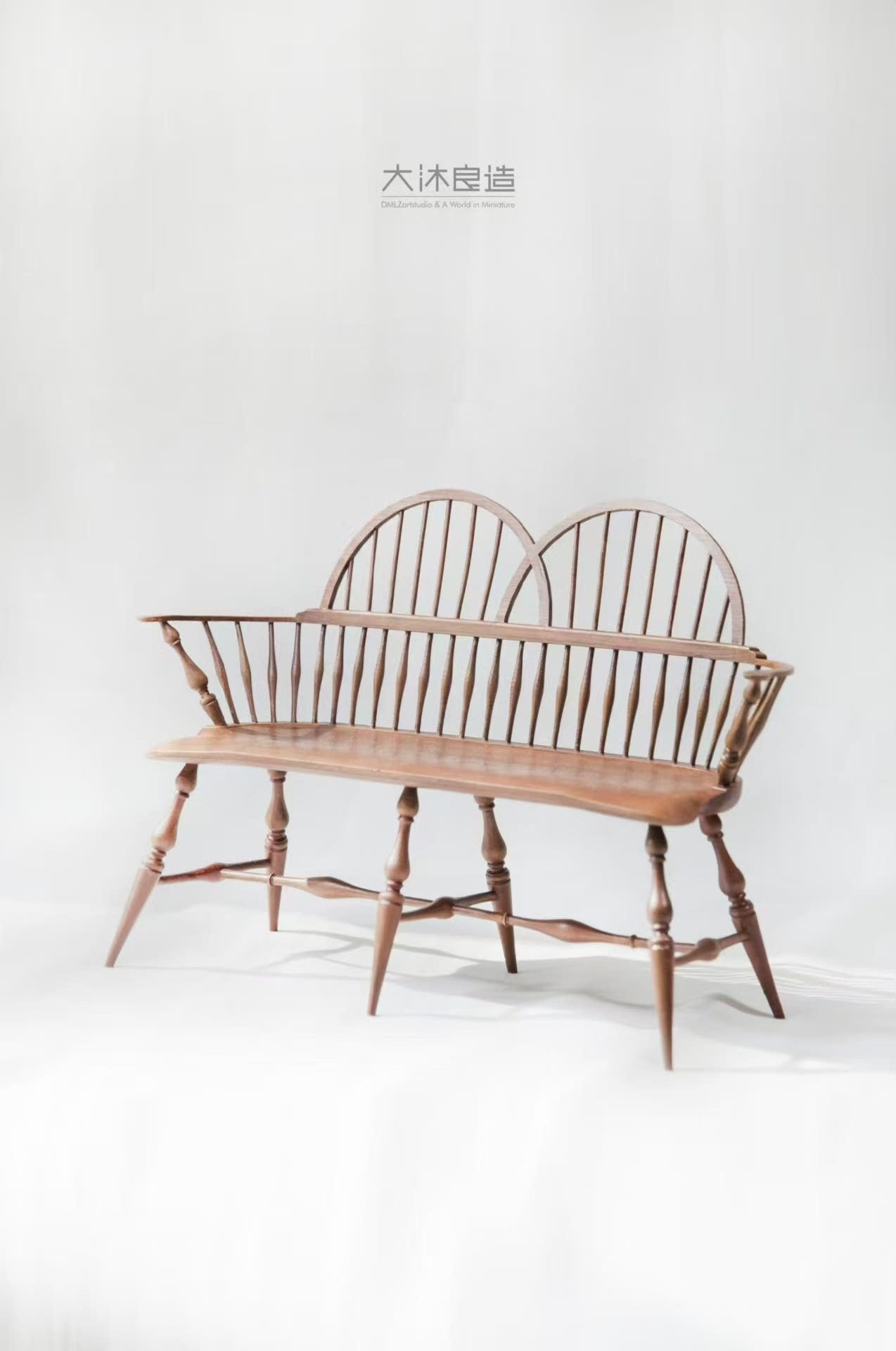 Sillas de comedor Windsor con respaldo alto a escala 1:6, muebles para casa de muñecas en miniatura