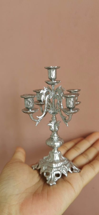 1:6 Scale Miniature Gold Five-Head Candle Holder For BJD Dollhouse Accessories