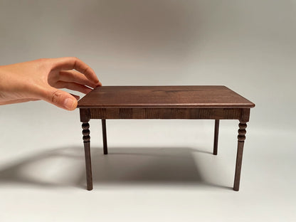 1:6 Scale Walnut Dining Table Miniature Dollhouse Furniture