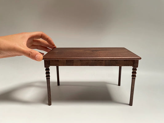 1:6 Scale Walnut Dining Table Miniature Dollhouse Furniture