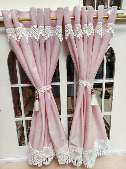 Rideaux miniatures pour maison de poupées BJD, échelle 1:6 et 1:12