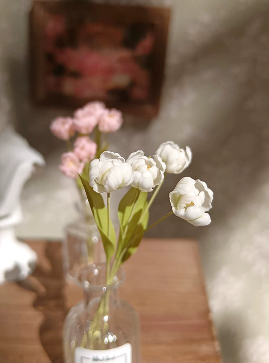 1:6 Scale Miniature Clay Tulip Flower BJD Doll Accessory Blythe Doll Decoration