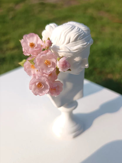 Miniatura de flor de arcilla rosa, almendra y fresa a escala 1:12 para BJD, decoración, accesorio para Blythe