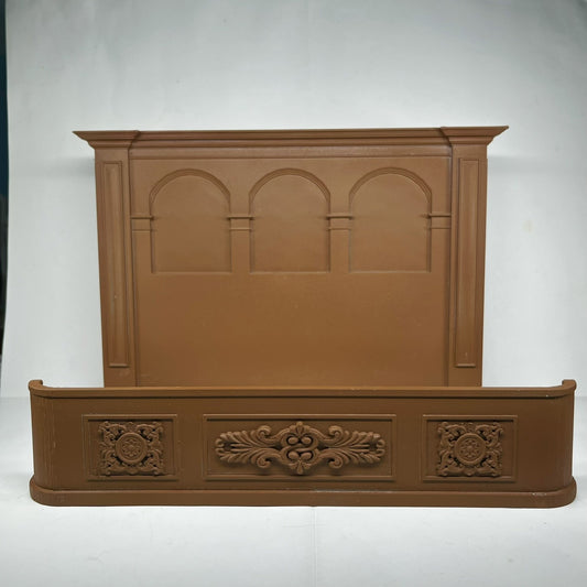 Tête de lit et pied de lit pour maison de poupée à l'échelle 1:6, meubles miniatures faits à la main
