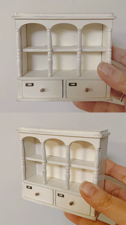 1:6 Scale Miniature Dollhouse Wooden Cabinet Wall Shelf Cupboard Dish Rack Retro Kitchen Furniture For Blythe Doll
