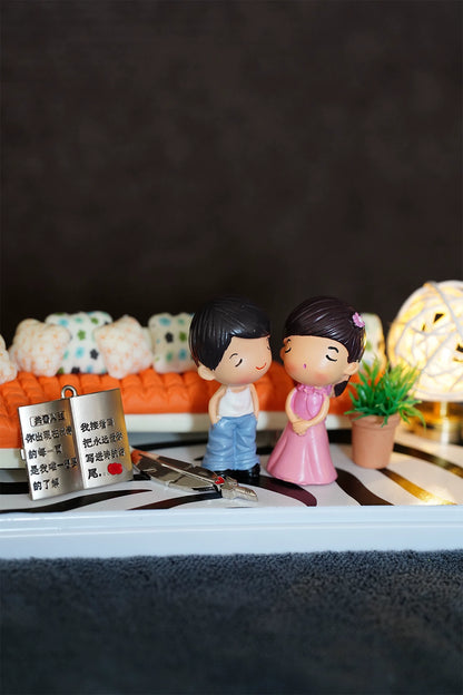 1:12 Scale Miniature Love Contract Scene Box Set Romantic Gift For Valentine's Day Anniversary Dollhouse Decor