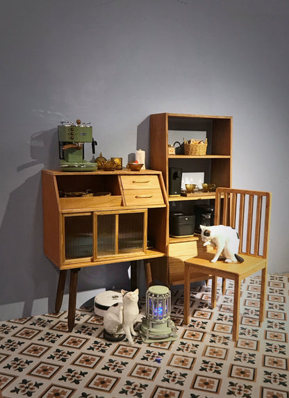 Aparador de madera a escala 1:6, muebles de casa de muñecas en miniatura para muñecas Blythe