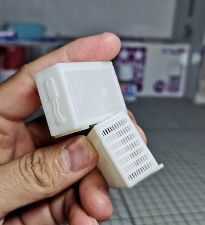 Modelo de unidad exterior de aire acondicionado en miniatura a escala 1:12 con rejillas cuadradas y redondas para diorama de casa de muñecas, modelo de barco