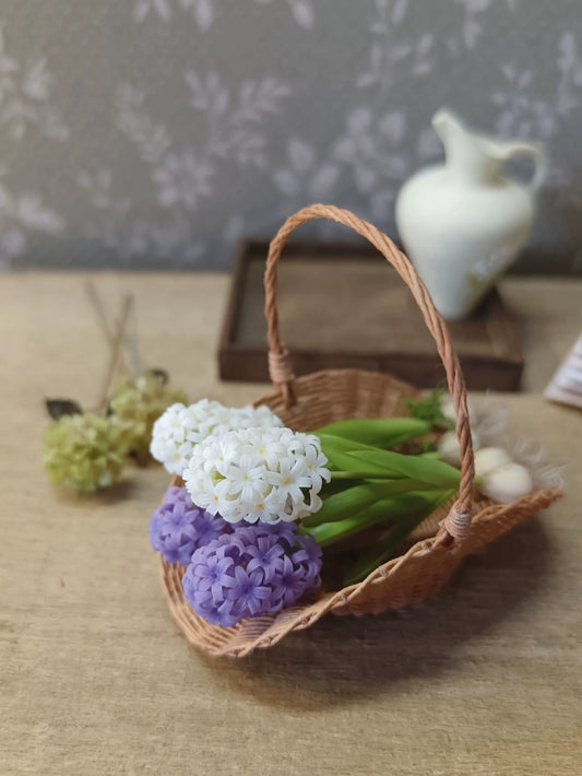 1:6 Scale Miniature Clay Hyacinth Flowers BJD Blythe Dollhouse Decoration Accessories