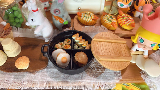 1:12 Scale Miniature Cross Pot Metal Cookware With Lid For Dollhouse Kitchen Accessories