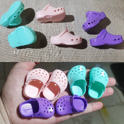 Sandalias Crocs en miniatura a escala 1:12 para casa de muñecas OB11 OB24 Molly Blythe. Accesorios.