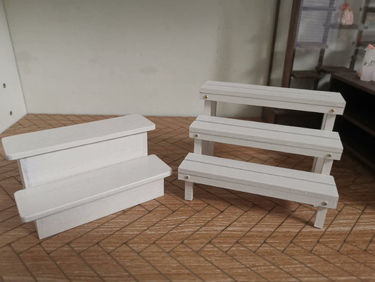Escalera de madera a escala 1:12, mueble miniatura para casa de muñecas, ideal para decorar la sala de juegos.