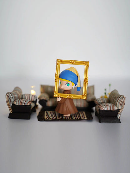 Conjunto de muebles de sala de estar para casa de muñecas en miniatura a escala 1:12, decoración de sofá para exhibición de figuras Nendoroid