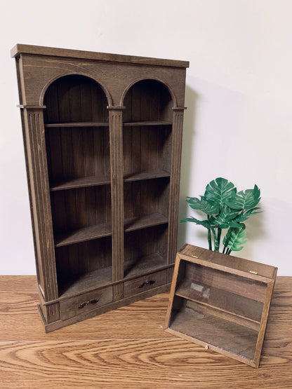 1:6 Scale Wooden Cabinet Bookcase Shelf Miniature Dollhouse Furniture For Blythe Dolls