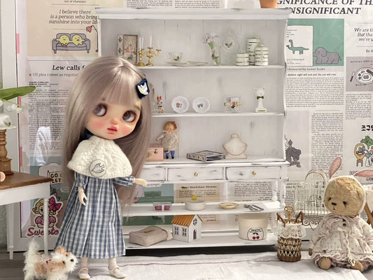 Vitrina francesa a escala 1:12, muebles para casa de muñecas en miniatura (no incluye decoración), solo pedido anticipado.