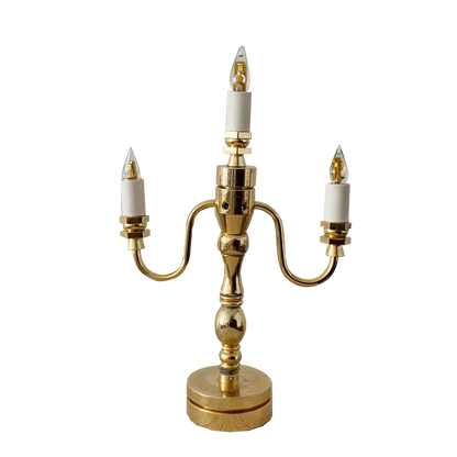 Bougeoir LED miniature à trois lumières pour maison de poupée, échelle 1:6, pour accessoires de figurines BJD Blythe