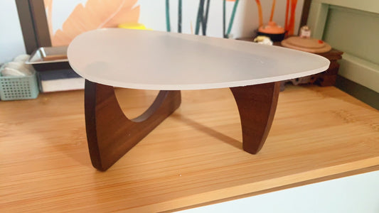 1:6 Scale Side Table Miniature Furniture Living Room Dollhouse Accessory With Acrylic Top