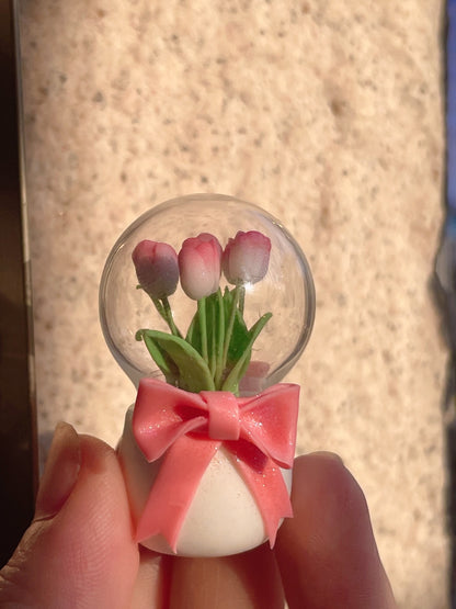Tulipes miniatures en argile à l'échelle 1:12, scène de pâtisserie, décoration de maison de poupée, accessoires de jeu alimentaires miniatures