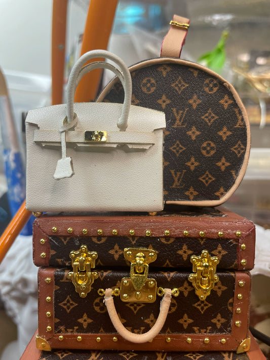 Sac à main miniature pour poupée à l'échelle 1:6, Milkshake blanc