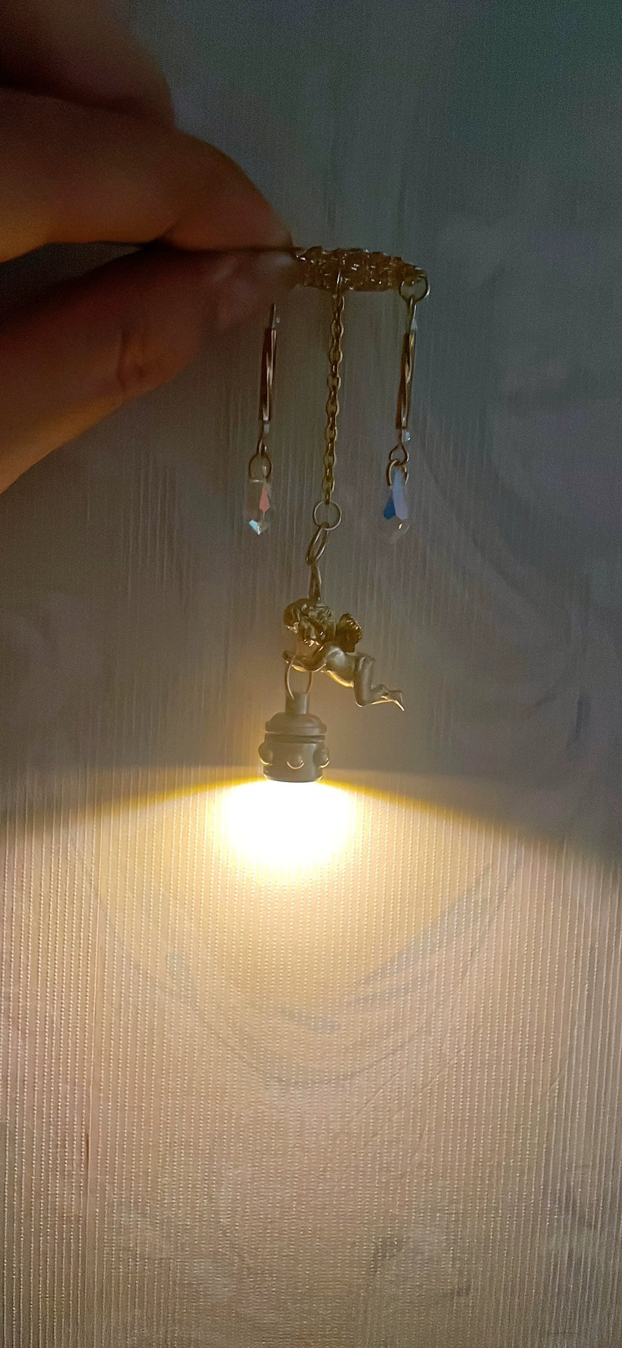 Lámpara de pared de ángel vintage en miniatura a escala 1:6 con luz de techo, iluminación para casa de muñecas en miniatura