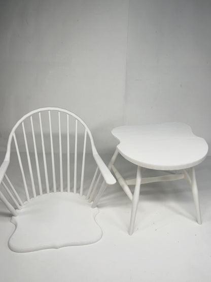 Sillón individual estilo Windsor a escala 1:6, muebles para casa de muñecas en miniatura