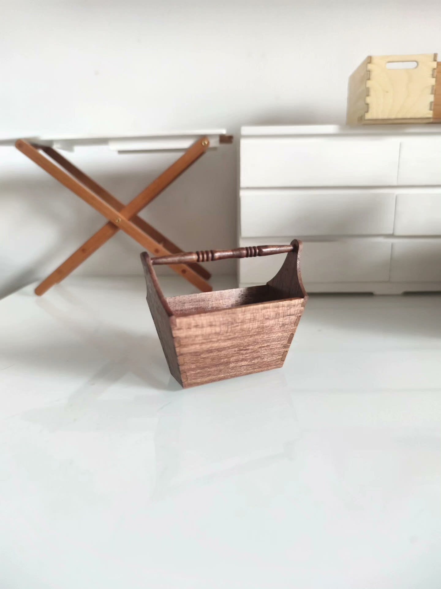 1:6 Scale Vintage Storage Basket Miniature Dollhouse Furniture For Blythe BJD