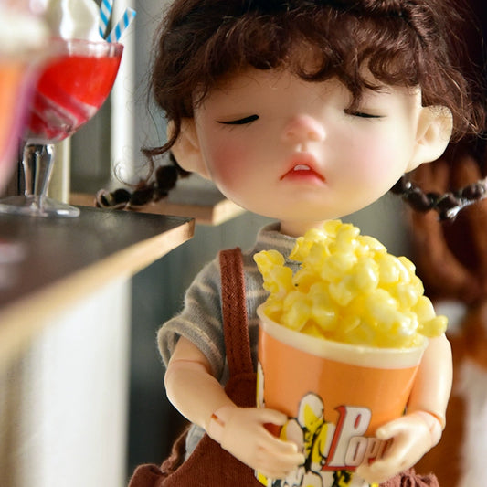 Accessoire pour seau à popcorn pour maison de poupée à l'échelle 1:6 - Décoration miniature pour poupées BJD