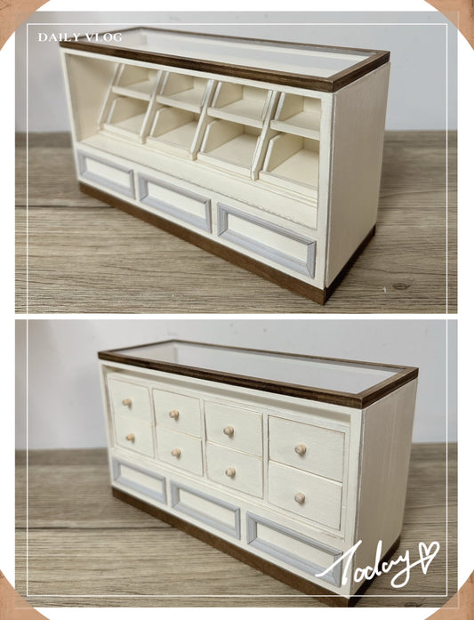 1:12 Scale Miniature Dollhouse Furniture Vintage French Sideboard Cabinet Kitchen Storage Miniature