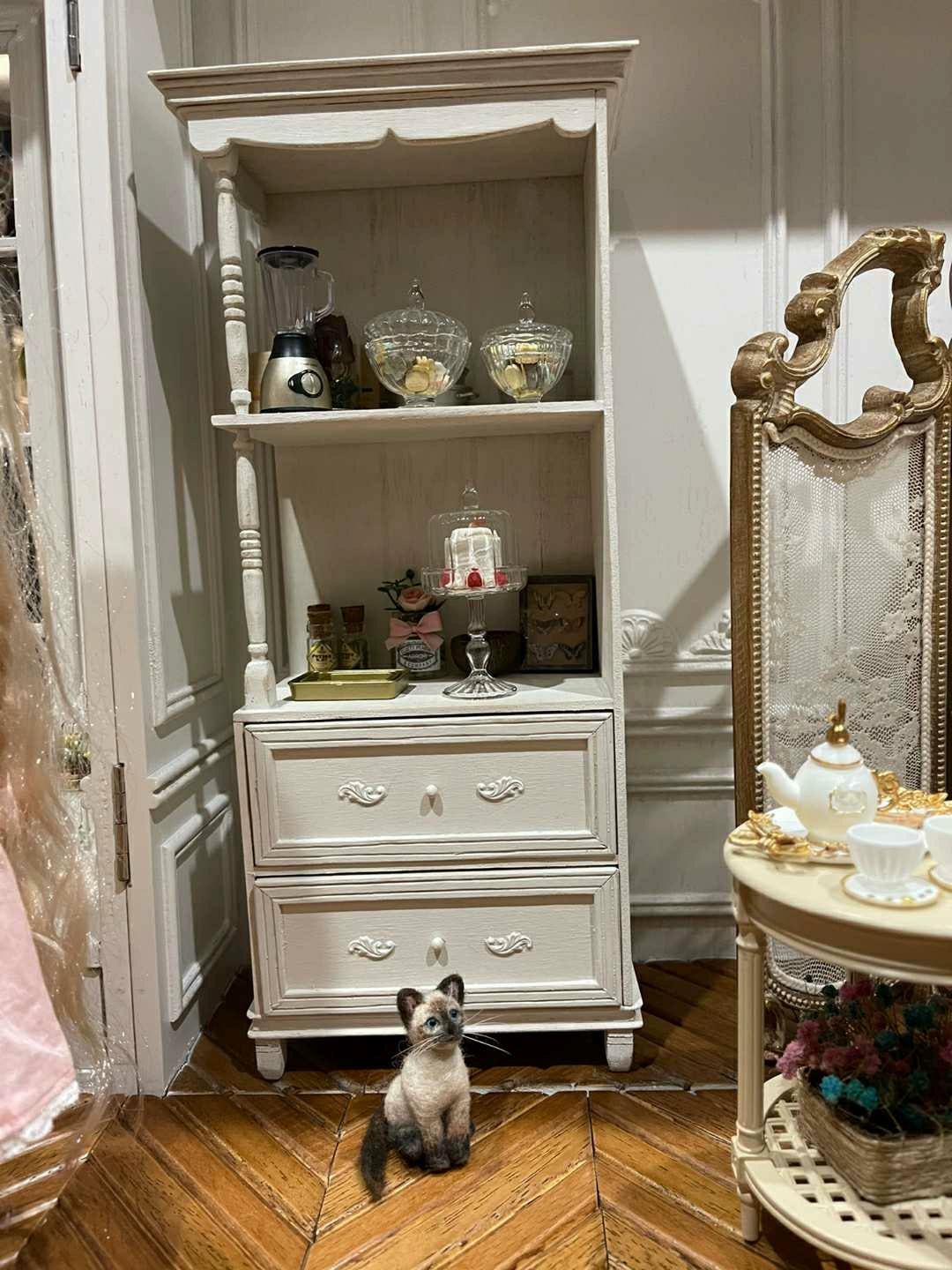 Mueble de madera en miniatura para casa de muñecas BJD Blythe a escala 1:6