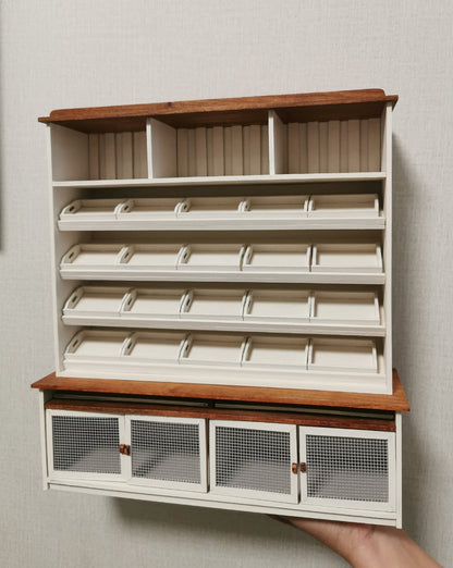 Mueble de pan de madera en miniatura a escala 1:12, mueble vintage para casa de muñecas, accesorio de cocina