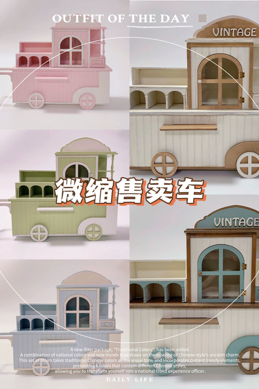 1:6 Scale 1:12 Scale Blythe Food Truck Miniature Dollhouse Kitchen Cart Play Room Accessory