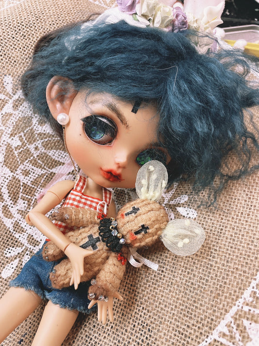 Poupée miniature en peluche à l'échelle 1:6 pour maison de poupée Blythe