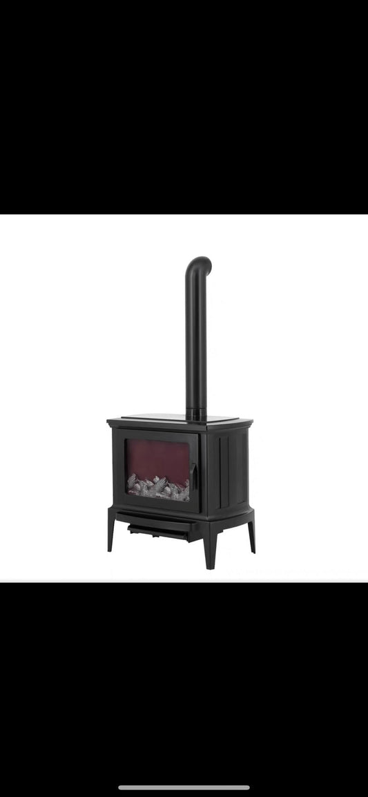 1:6 Scale Black Fireplace With LED Light And Simulated Flame Miniature Dollhouse Accessory