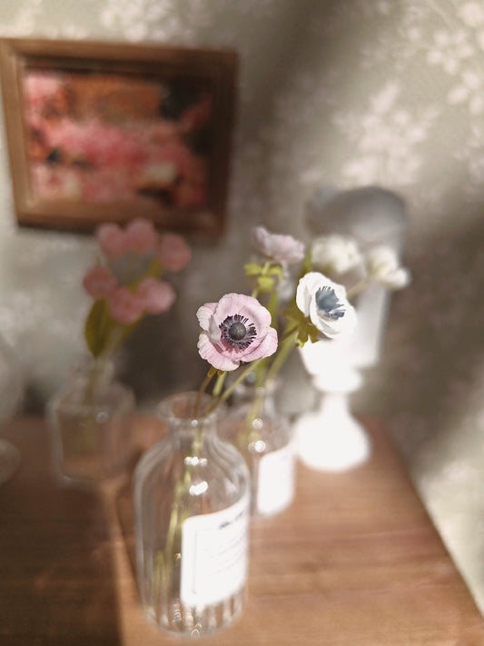 Miniatura de anémona a escala 1:12, flor de arcilla, decoración para casa de muñecas, accesorio BJD Blythe