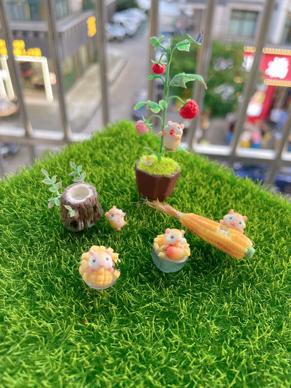 1:12 Scale Miniature Clay Hamster Series Dollhouse Cake Shop Scene Miniature Food Play Miniature Cakes